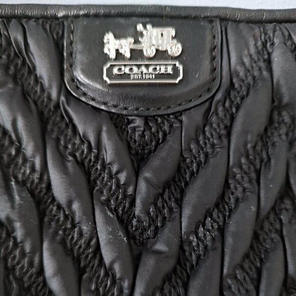 Coach 70th Anniversary Madison satin quilted chevron demi pochette EUC # - Picture 2 of 7